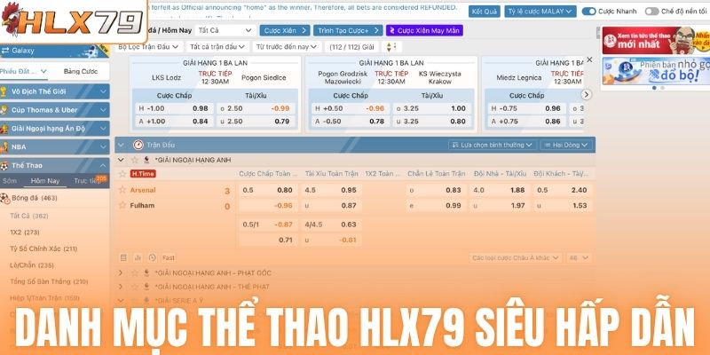 Danh mục thể thao HLX79 siêu hấp dẫn