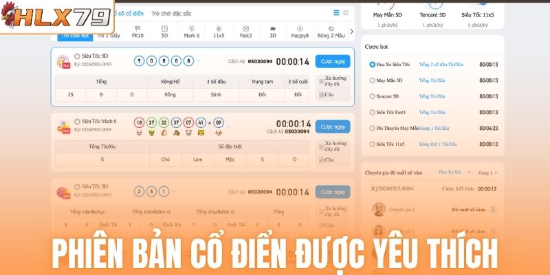 Phiên bản cổ điển được yêu thích tại xổ số HLX79